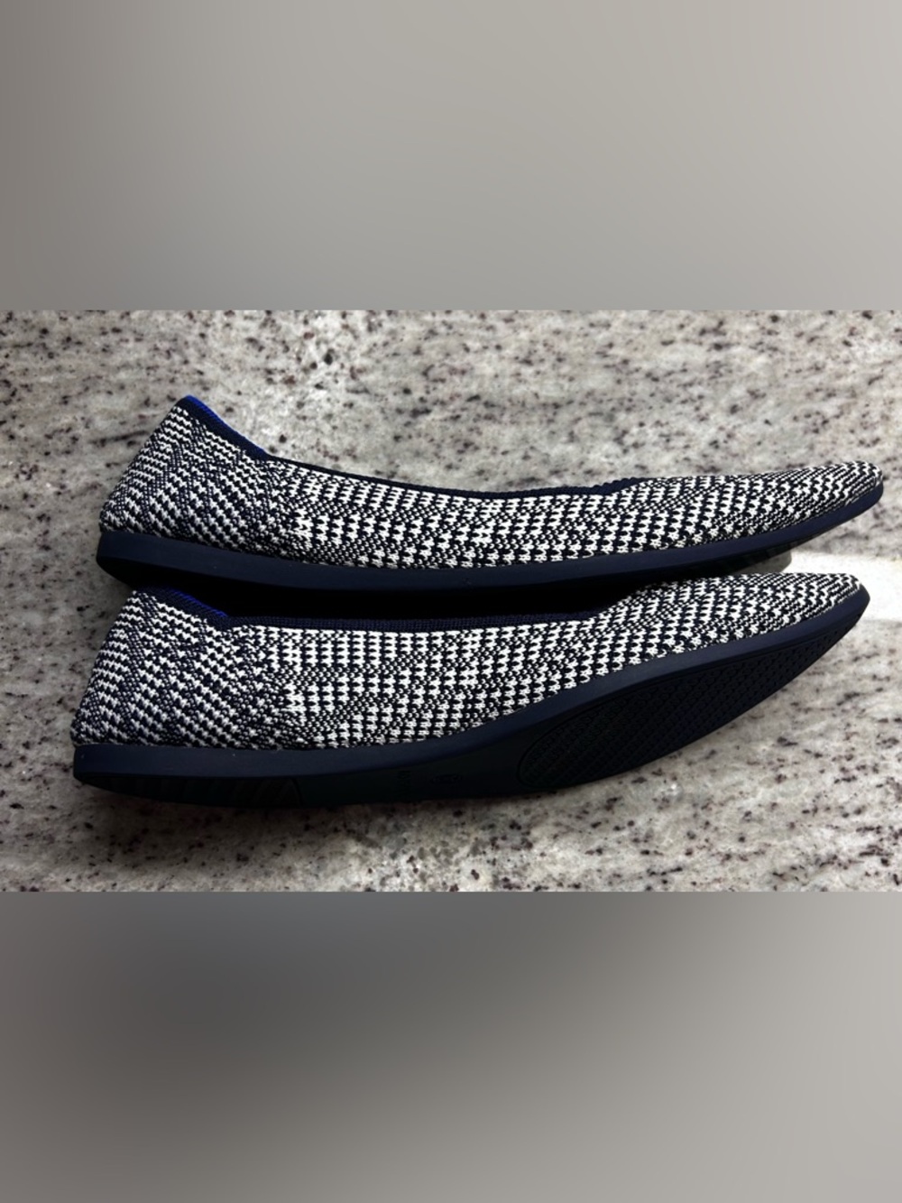 Rothy’s Pointed toe Navy and white Houndstooth Ballet Flats size 7.5 - Picture 5 of 7